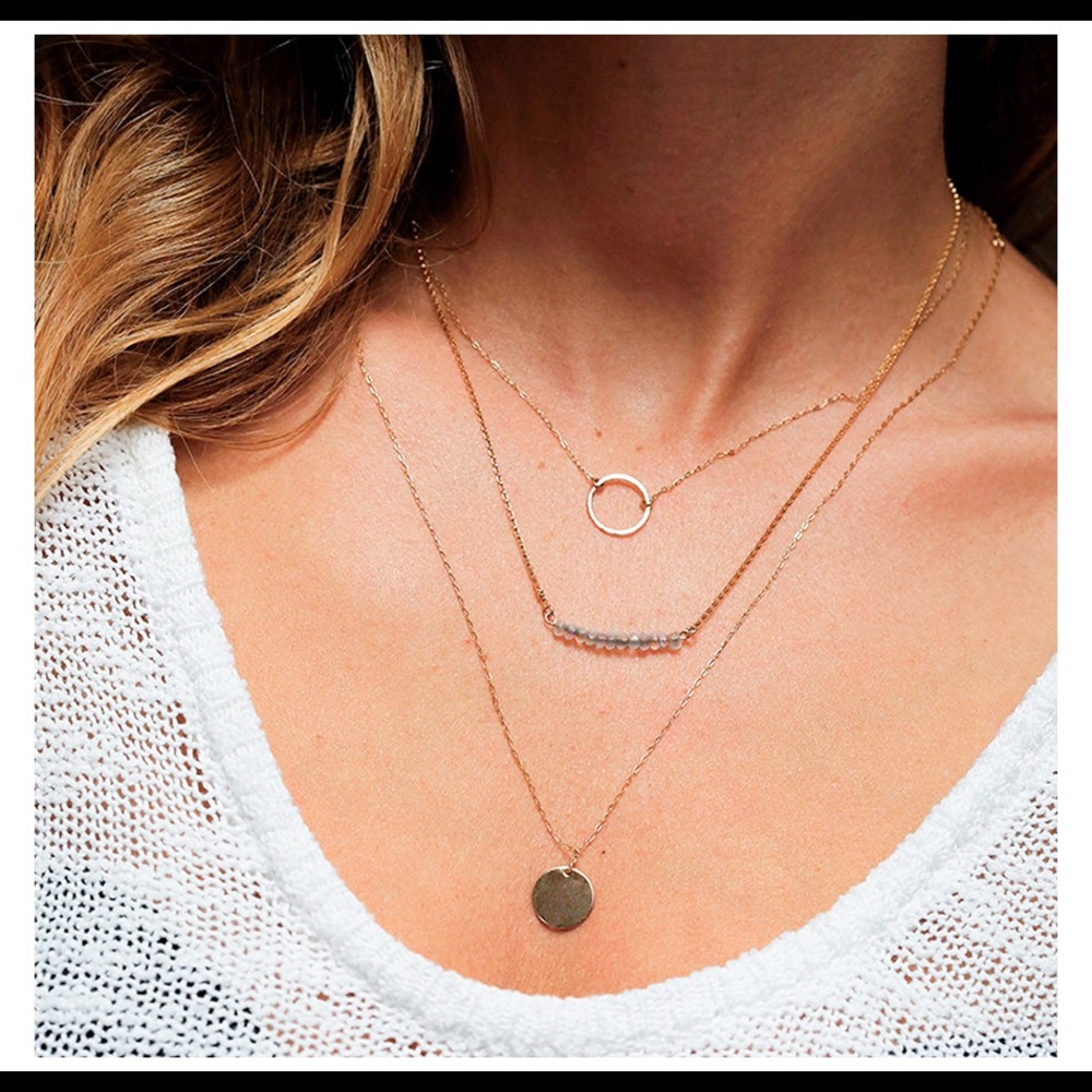 Gold Stainless Steel Layered Necklace